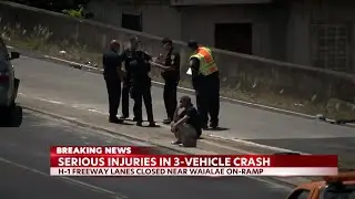 Six people treated, three serious, after multi-vehicle H1 crash in Oahu