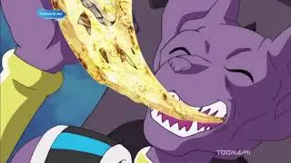 Beerus s'&eacute;nerve contre v&eacute;g&eacute;ta et sangoku pour une pizza vf : dragon ball super