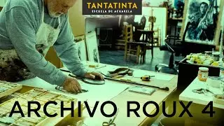 Guillermo Roux - Acuarela con modelo vivo - Obra: Desnudo fondo verde