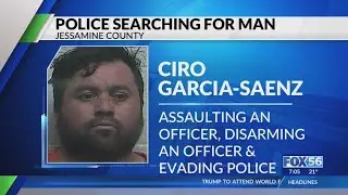 Jessamine County authorities search for man accused of disarming officer