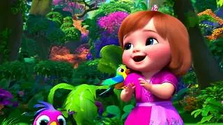 🚶🦜 Jungle Walk! Kids Rhyme - Discovering Colorful Birds!