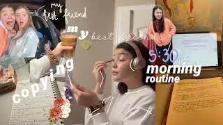copying my best friend&rsquo;s 5:30am school morning routine for a day🦒*this was very chaotic*