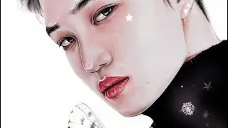 EXO - KAI (drawing by Ane44ca ART) портрет цветными карандашами, акварелью