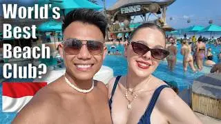 We Went to the Best Beach Club in the World! FINNS BALI INDONESIA 🇮🇩