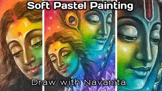 How to paint Radhakrishna /Soft Pastel Radhakrishna painting/Soft Pastel painting