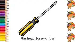 Flat head Screw driver - Sketch Art and Paint | Step by step tutorial | Pencil to Palette