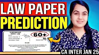 CA Inter Law PAPER PREDICTION & 1.5 Day Strategy For Jan 25 Exams 🔥ABC Analysis | CA Learners