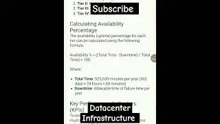 #Datacenter Infrastructure #How Datacenter Uptime is measured?  #Tier Classification #AMeee #