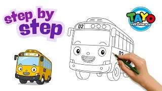 How to Draw Lani from Tayo the Little Bus &ndash; Easy Step-by-Step Drawing Tutorial for Kids