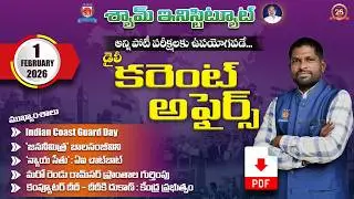 Daily Current affairs 01 - FEB - 2026 | Useful For all competitive exams.... #shyaminstitute