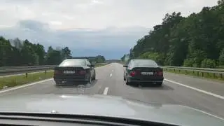 Mercedes C124 e36 AMG против C124 3.2 против W126 5.0 гонка на колесах