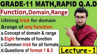 1.Class 11 math function,Tricks on domain and range of any function. part-1(watch in 1080p)