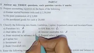 Classify the following into Assets, Liabilities, Capital, Expenses/Losses and Incomes/Gains class 11