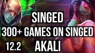 SINGED vs AKALI (TOP) | Rank 4 Singed, 5/1/3, 300+ games | BR Grandmaster | 12.2