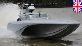Future of warfare: British navy tests unmanned robot spy speedboat drone in London - TomoNews