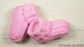 Como tejer zapatitos de bebé a dos agujas paso a paso