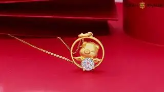 Pig of the Chinese Zodiac Moissanite pendant necklace