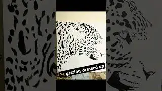 Leopard getting ready 🐆 #oillandscape #acrylicpainting #paintingstyles  #art #leopard
