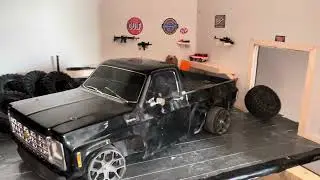 Slammed Chevy Cheyenne drift truck project talk 1/10th scale garage in progress #traxxas #arrma 👍