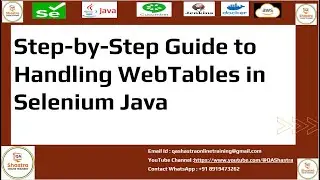 Step-by-Step Guide to Handling WebTables in Selenium Java | Extract & Automate Table Data