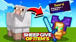 MINECRAFT BUT SHEEP'S DROP OP ITEMS || Minecraft But Sheep Give Op loot 😱