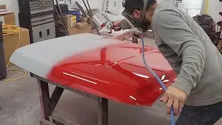 Painting a Silverado Hood Victory Red
