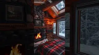 Cozy Winter Cabin Fireplace ❄️ Reading & Snow Escape #CozyCabin