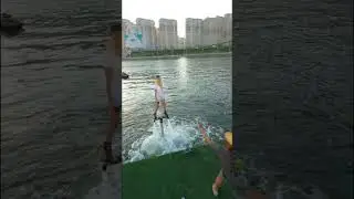 Girl Playing tennis 🎾 on flyboard 🔥 #stunt #Shorts #flyboard