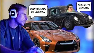 XAND&Atilde;O REAGINDO AO NISSAN GTR  R35 NO NFS HEAT + EDU GAMES COM SEU FUSCA