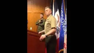 Marine Corps CO of MEPS addresses recruits