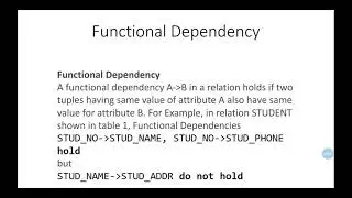 functional dependencies