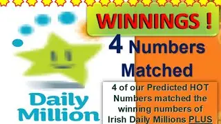 | BOOM 💥 4 Numbers Matched | Irish Daily Millions Plus 2pm Draw for 23.06.2021 |