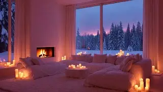 🔥🎼 Peaceful Cozy Piano Lounge | Fireplace Sounds & Soft Piano | Deep Calm Focus