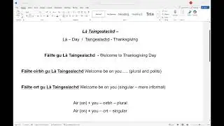 Scottish Gaelic Words for Thanksgiving | Learn Simple Gaelic Phrases for the Holiday