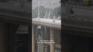 a man shows his commute to work in Chongqing