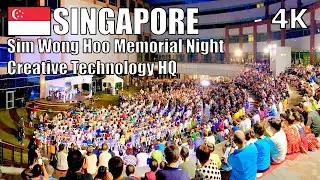 Sim Wong Hoo Tribute Night, Singapore 🇸🇬 - 沈望傅纪念晚会 - Walk to Creative Technology HQ [4K 60fps]