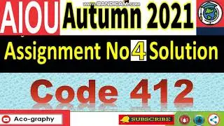 AIOU Code 412 Solved Assignment No.4 Autumn 2021 |Social & Cultural Anthropology |Level: Bachelor/BA