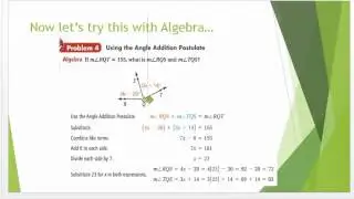 Angle Addition Postulate with Algebra
