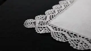 STRONA Handicrafts! Handmade Bobbin Lace! Premium Cotton Handmade Lace trim Handkerchief