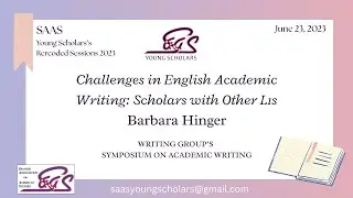 Challenges in English Academic Writing: Scholars with Other L1s than English &mdash; Barbara Hinger (2023)