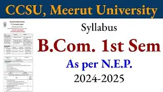 CCSU B.Com 1st Sem Syllabus, ccsu bcom syllabus 2024, ccsu bcom nep syllabus 1st year 2024