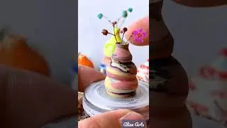 A Simple and beautiful mini ceramic vase...Pottery art #shortsvideo #minivase #pottery #amazing #diy