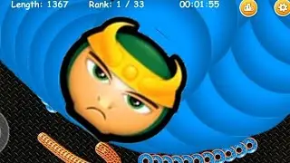 Worms zone io !! Cacing Besar Superhero Loki !! Slither Snake Giant #92824