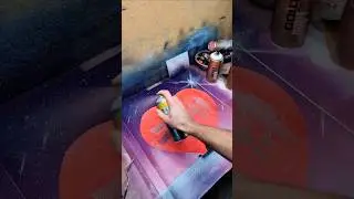 💫 Glow Painting That Made Her Cry | Viral Spray Art Love Story #shorts