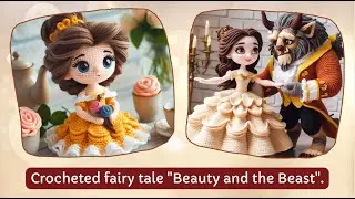 Crochet characters from the fairy tale Beauty and the Beast