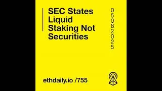 SEC States Liquid Staking Not Securities