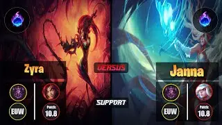 Master ZYRA [Arcane Comet] (Support) VS  JANNA - Master EUW Patch 10.8
