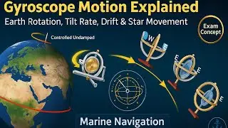 Gyroscope Motion l Earth Rotation, Tilt Rate, Drift & Star Movement | Marine Navigation l, Mate exam