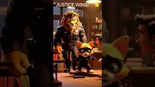 Police Lion vs Chor Billi 😱 | Funny Kids Story 🦁🐱 #shorts