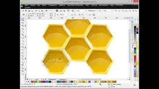 Работа в CorelDraw. Эффект контур, прозрачность. Рисуем пчелиные соты. Дизайн просто.